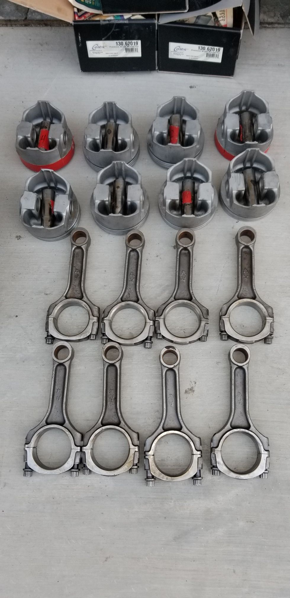 350 383 stroker Chevy small block bowtie 5"7" rods GL1AHH with TRW