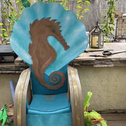 Mermaid seahorse party decor throne ocean themed party sea chair