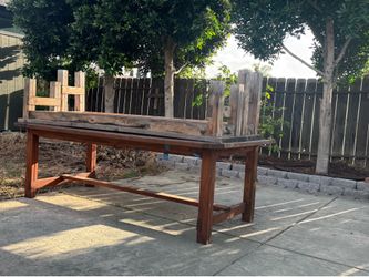 Outdoor table and benches