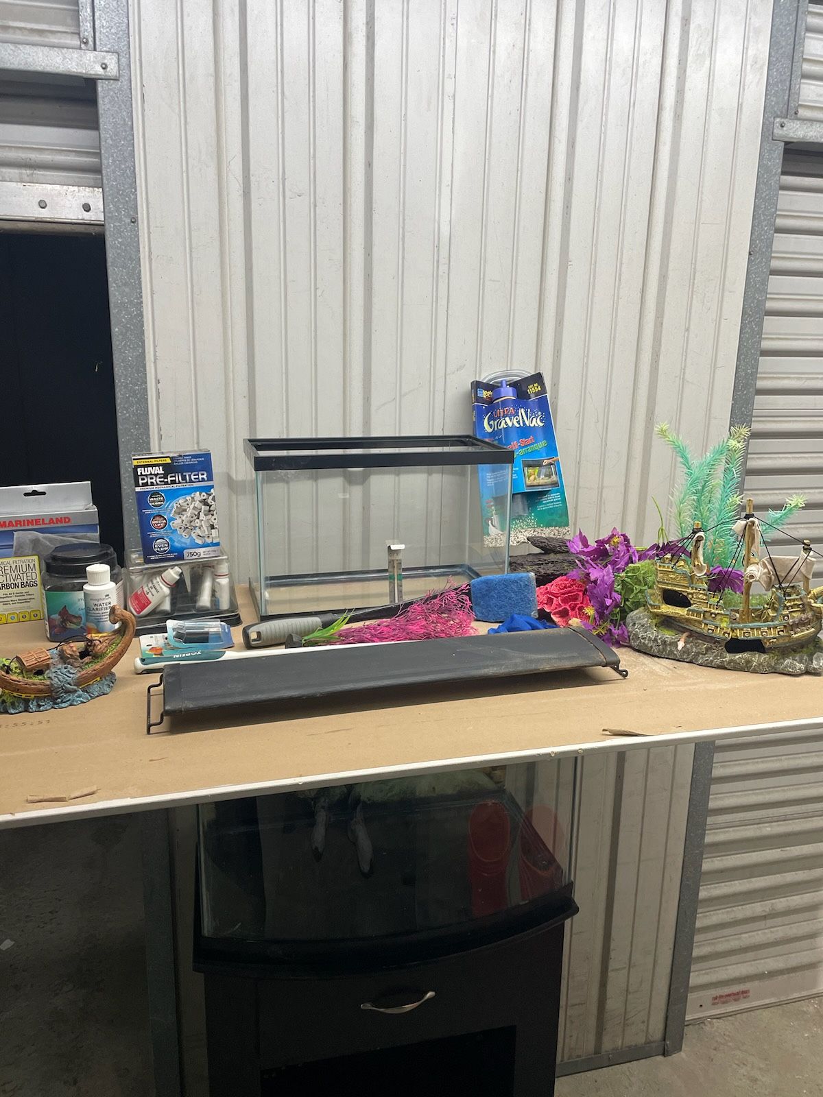 35 Gallon Bowed   Tank Custom Cabinet