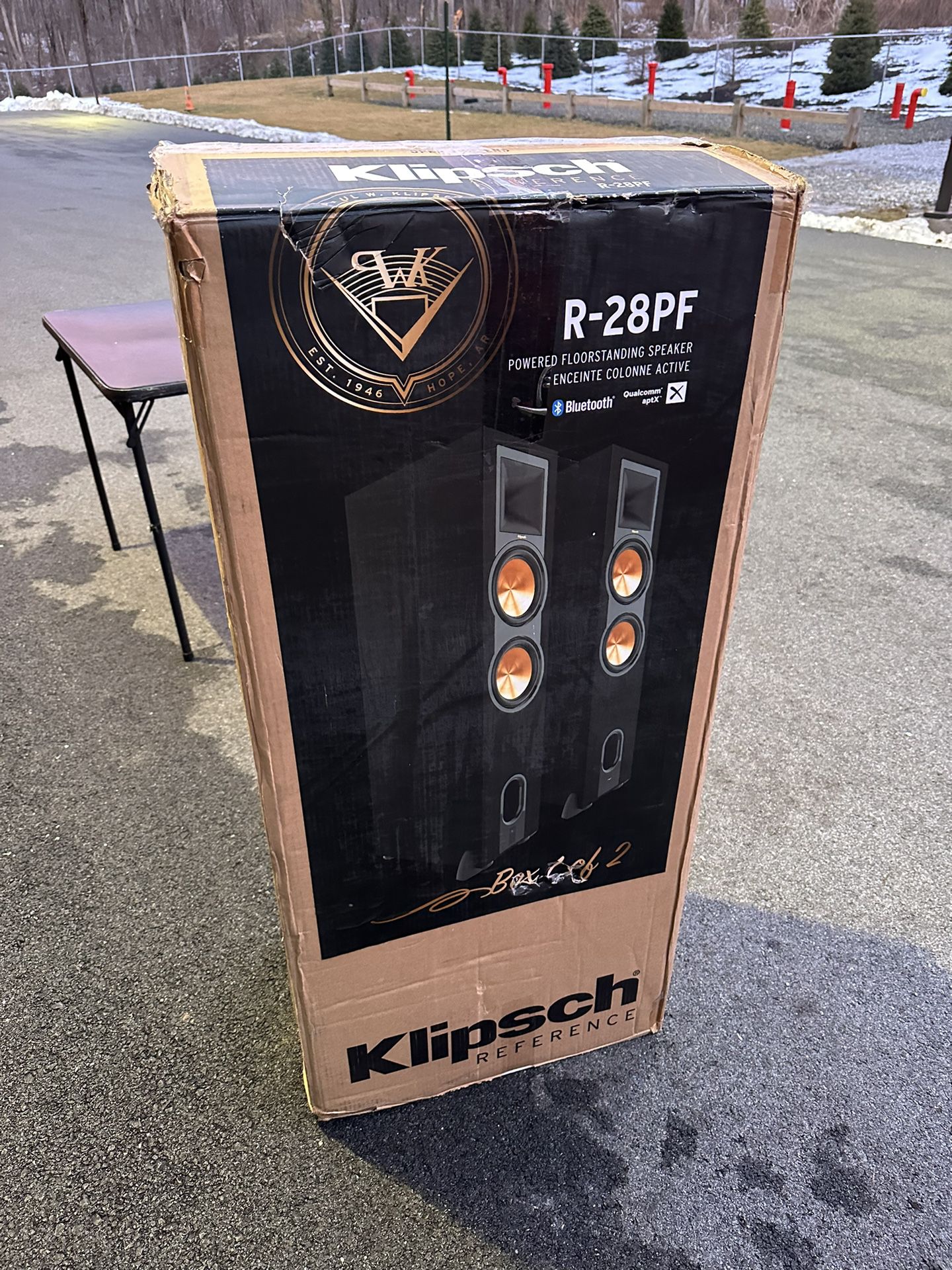 Klipsch Reference R-28PF Floorstanding Speakers, Black, Pair
