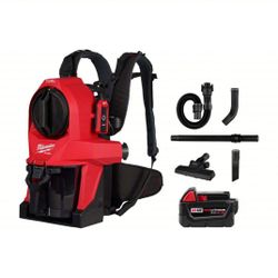 MILWAUKEE Backpack Vacuum: 70 cfm Air Flow, 16 lb Wt, 83 dB Sound Level, 1 gal Vacuum Capacity, HEPA
