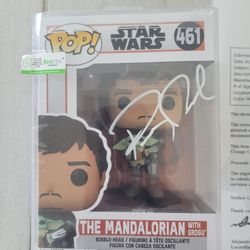 Pedro Pascal Signed Mandalorian Funko Pop 
