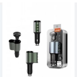 LDNIO CM21 Smart Bluetooth Headset 4.2A Auto-ID 3 USB Port Car Charger