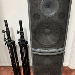 2 Alto 500w Elvis 15 Speakers With Stands 