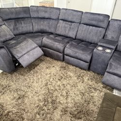 🛋️ NEW!! Sectional Sofa w/ 3 Recliners 🚛 Avail E-Z Clean fabric  Chocolate brown color 3 Total Recliners STILL IN BOX 📦  