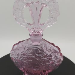 Stunning Vintage Fenton Pink Trellis Art Glass Perfume Bottle 