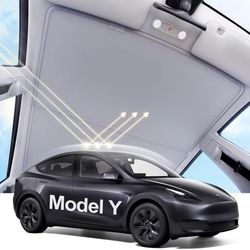 krladetn Roof with Windshield Sun Shade for 2020-2024 Tesla Model Y New