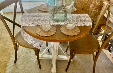 BizChair 2-Pack Hand Scraped Dark Natural X-Back Chair
