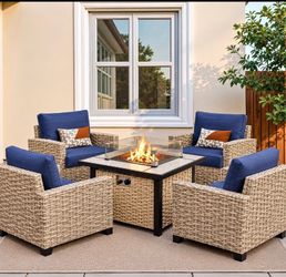New In Box Patio Set With Fire Pit