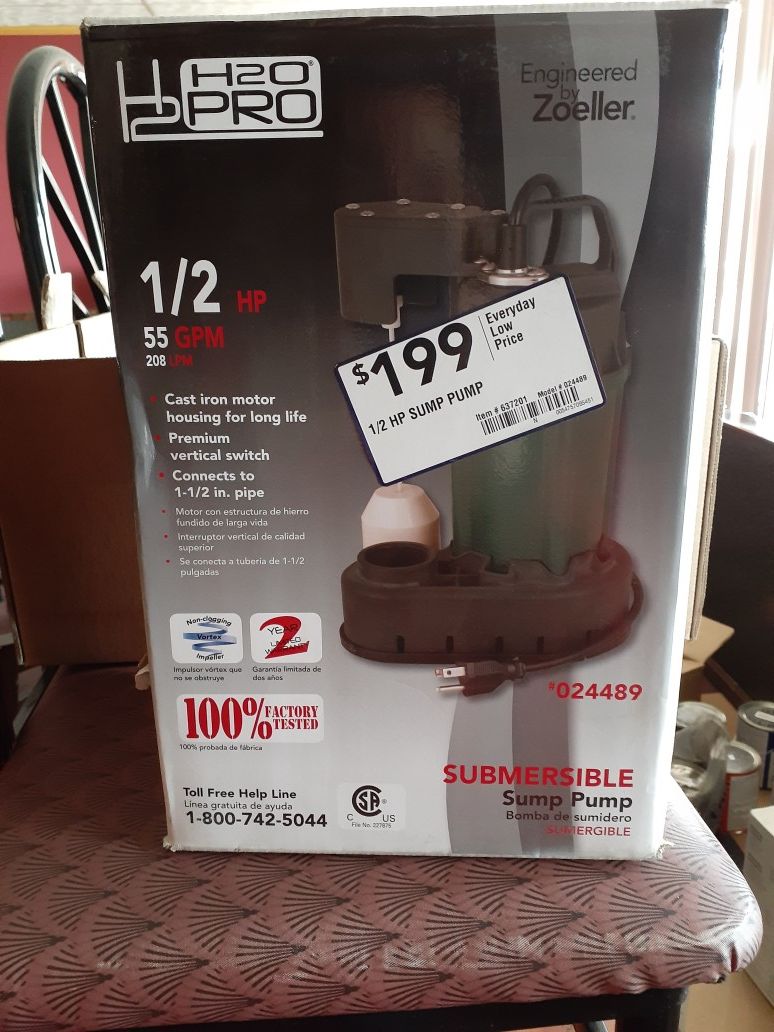 Brand new sump pump
