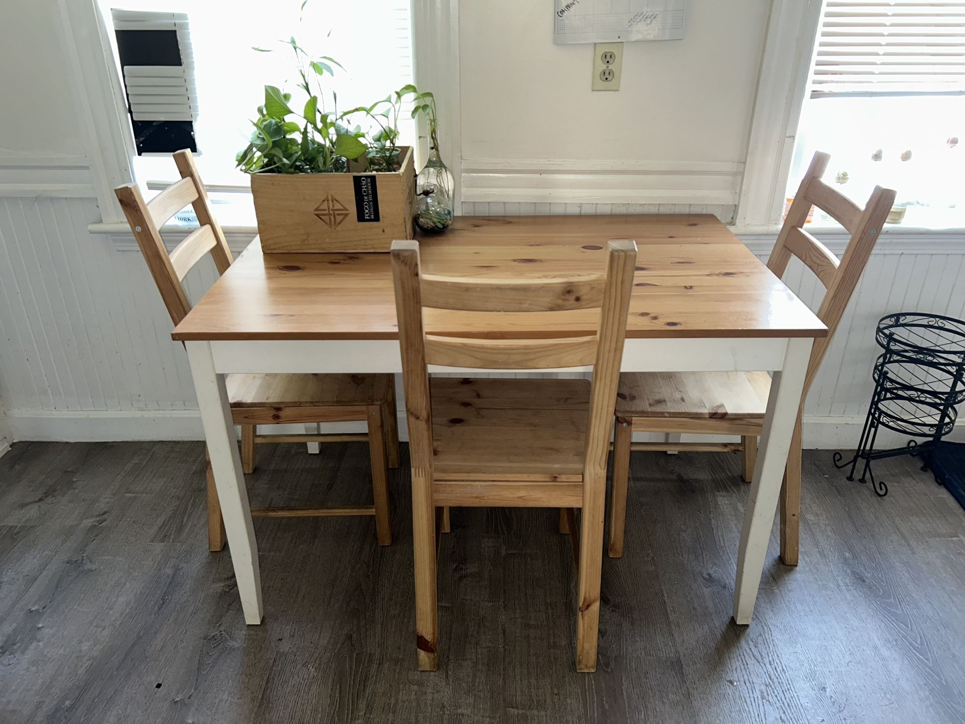 Wooden Table With 3 Chairs