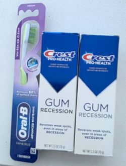 Oral-B Medium Toothbrush & (2) Crest Pro-Health Toothpaste