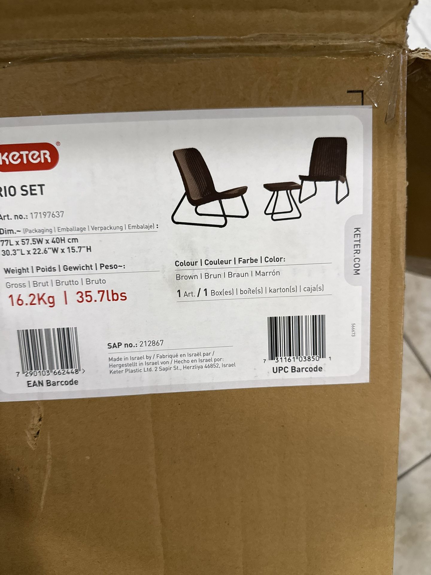 Keter Rio 3pcs Outdoor Furniture Set New