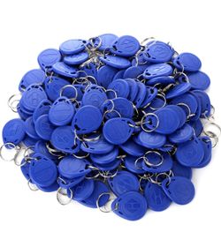 100pcs 125khz Wholesale New RFID Proximity Id Card Token Tags Key Keyfobs (Blue)