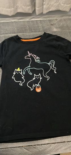 Kids Halloween Unicorn Cat Graphic Tee