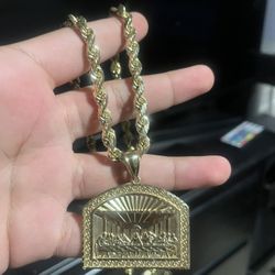10kt Gold Last Supper Rope Chain 