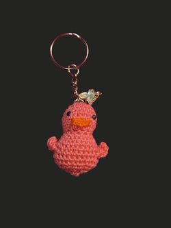 Crochet duck keychain