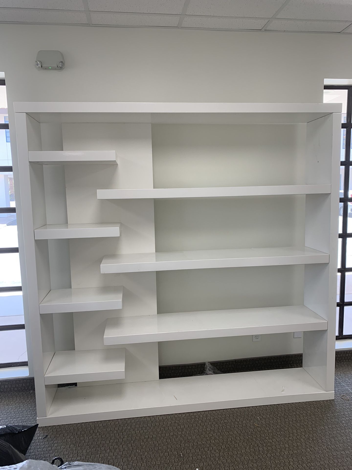 White Laquer Room Divider / Bookshelf