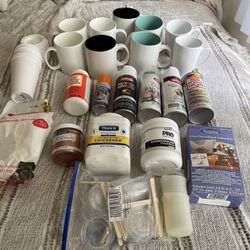 (Craft Bundle) Epoxy, Mod podge, Spray paints, Ammonium Chloride, Cups, Mugs, More. 