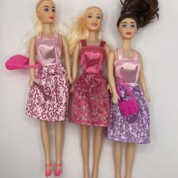 Set of 3 Poupee Mode-Fashion dolls- 11Inches Tall 