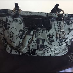 COACH SIGNATURE WOVEN JACQUARD BLACK & GRAY BAG 👜NWOT