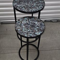 2 Mosaic side tables 