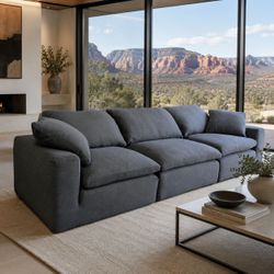 RH Restoration Hardware Carbon Gray Cloud Modular Sofa - Excellent Condition - Free Delivery