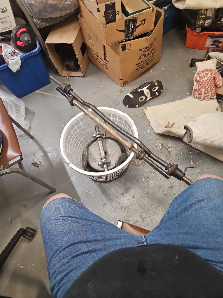 Steel weight set with three bars
