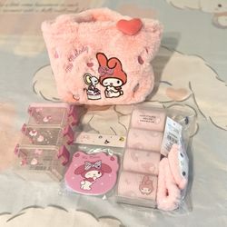 New! Pink Sanrio My Melody Beauty Fluffy Handbag Bundle