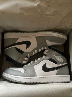 Air Jordan 1 Mid Grey Black White Sneakers