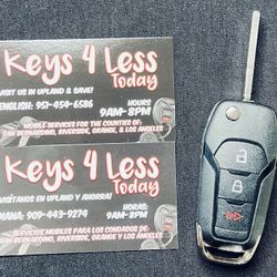 {$120 in Upland} Ford Flip Key w/ 3 Button Remote Copy (Fusion, F-150, F-250, F-350, F-450, F-550, F-650, Focus, Escape, Explorer) 