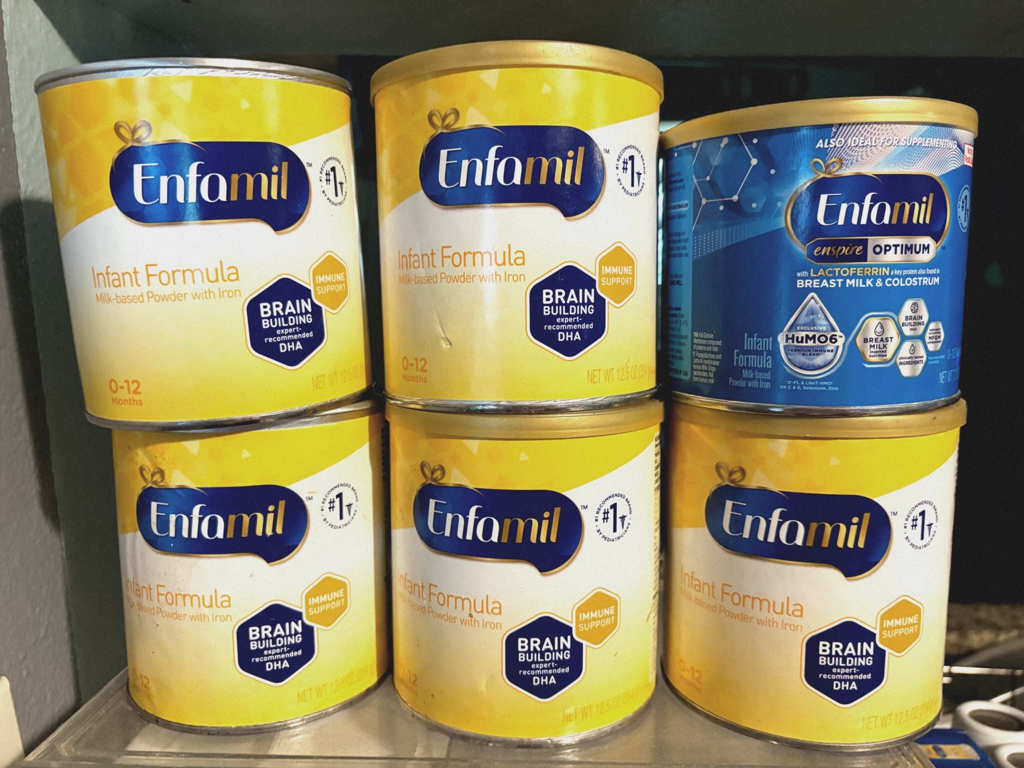Enfamil Infant Formula- Yellow, Blue, & Purple Cans & Liquids
