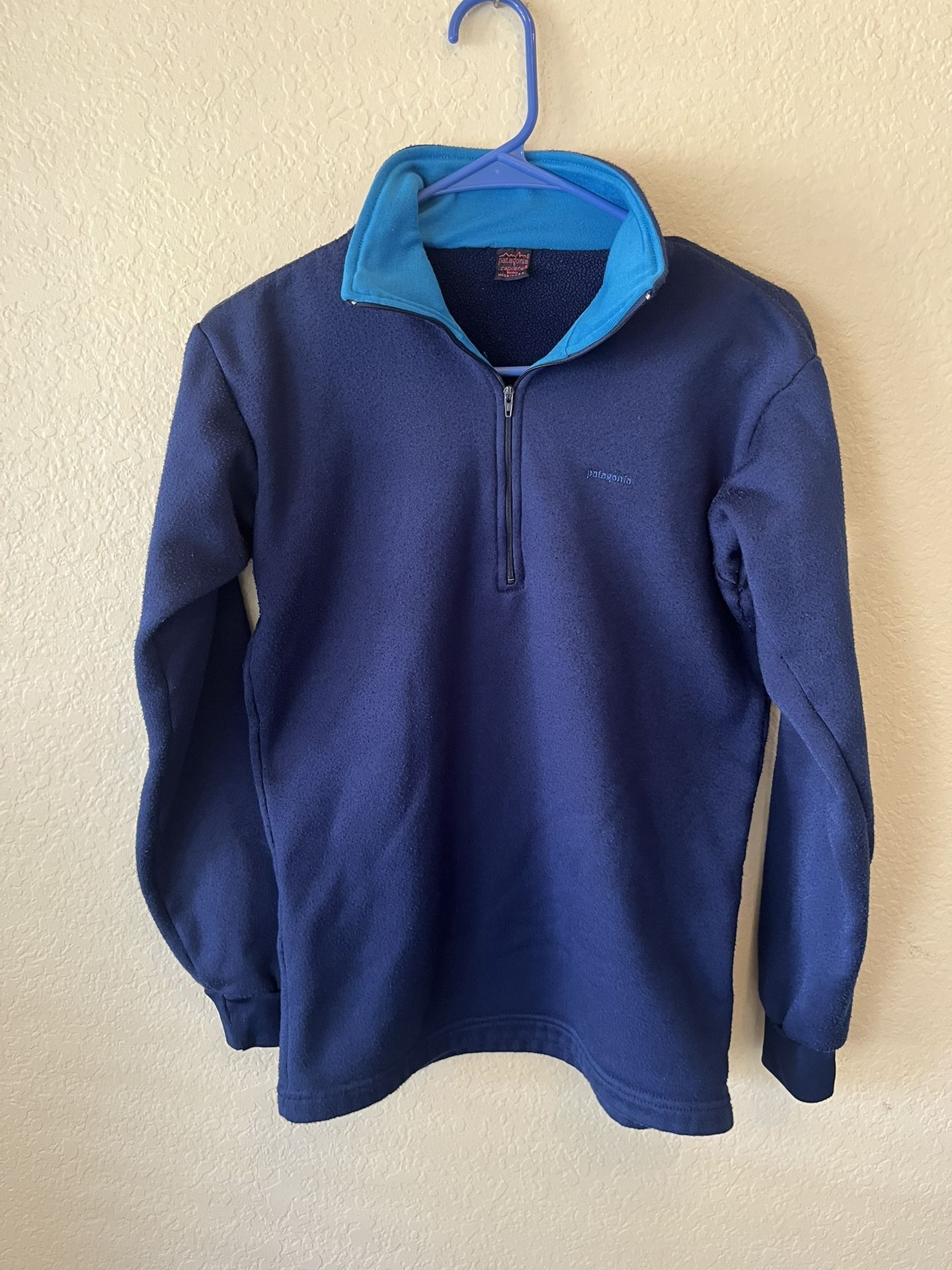 Vintage Patagonia Capilene Blue Fleece 1/4 Zip Jacket Long Sleeve Unisex Small