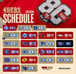 SF 49ers 2026 Season @ Levi’s Stadium Single Game Tickets