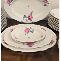 Vintage Floral Porcelain Dinnerware Set