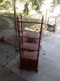 Wood Etagere Bookshelf with Cabinet