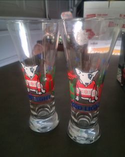 1987 Spuds MacKenzie Anheuser-Busch Glass Cups