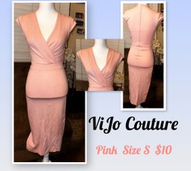 ViJo Couture Pink Midi Dress Size S
