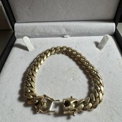 14k Cuban Gold Bracelet Heavy 