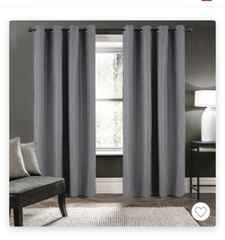 Four Gray Curtain Panels