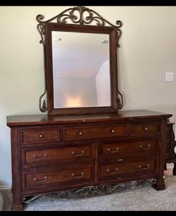 Antique Dresser With Huge Mirror