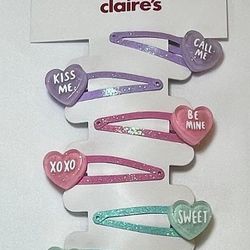 Valentine’s Day Conversation Hearts Snap Hair Clips