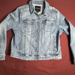Studio Park Classic Casual Minimalist Women Blue Jean Jacket (M) 