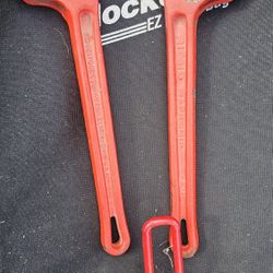 RIDGID Heavy-Duty Pipe Wrench: Cast Iron, 2 in Jaw Capacity, Serrated, 14 in Overall Lg, I-Beam