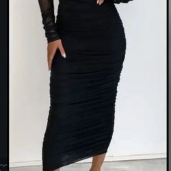 Small Rushed Black Dress