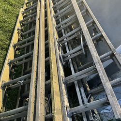 Double Extension Werner Aluminum Fiberglass Ladders 24Ft , All In Good Working Condition 