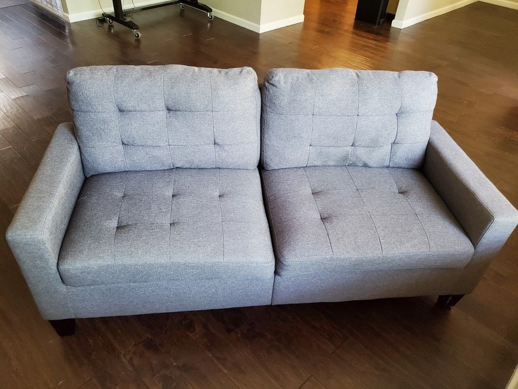 71" Modern Square Arm Upholstered Loveseat Couch