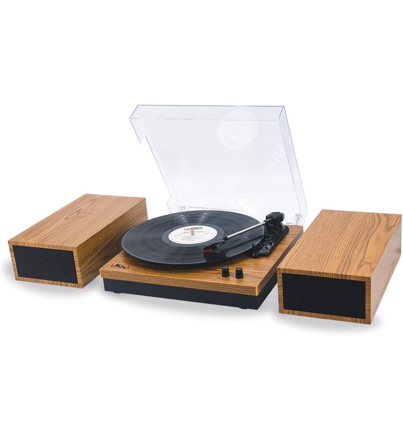 Wireless Vinyl Record Player with External Speakers, Speed Belt