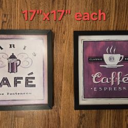A Set Of Wood Cafe Art Frames